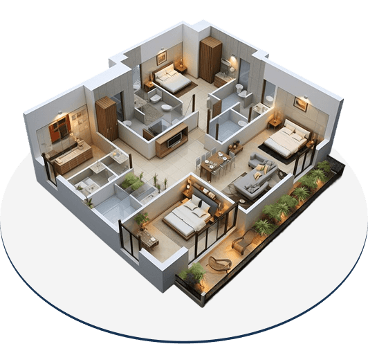 3D view of a TNX residential project